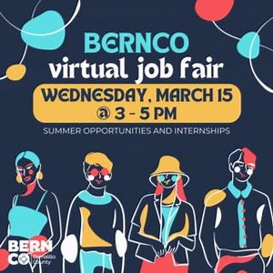 Attention job seekers! Don't miss out on our upcoming virtual job fair on March 15! From the comfort of your own home, you'll have the chance to engage in live chat sessions with representatives with various BernCo departments, learn about job openings, and even schedule virtual interviews on the spot. This event is free and open to all job seekers. So, register today and take the first step towards your dream career! 𝐒𝐢𝐠𝐧 𝐮𝐩 𝐡𝐞𝐫𝐞: http://ow.ly/uLIq50NeLP1 | Bernalillo County NM
