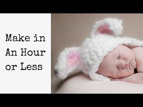 Easter Crochet Bunny Hat With Floppy Ears - Quick crochet bunny beanie Perfect for beginners