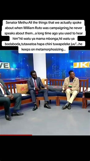 Senator Methu Critiques William Ruto's Campaign Promises