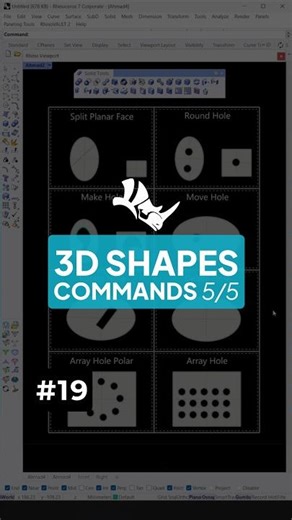 Hole & Face Editing Commands in Rhino #shorts