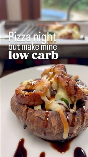 Low Carb Pizza Made From Mushroom Caps