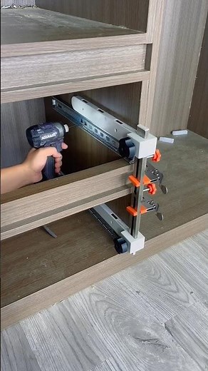 Drawer Slide Rail Installation Made Easy! 🔧 #Woodworking #CabinetMaking #carpentry #diy #shorts
