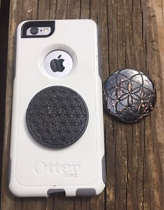 Shungite Orgonite EMF Protection Disc: Sacred Geometry Cell Phone Grip - Etsy