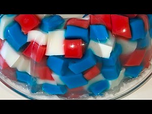 (RECETA) Gelatina de Mosaico Transparente azul blaco y rojo 💙🤍❤️