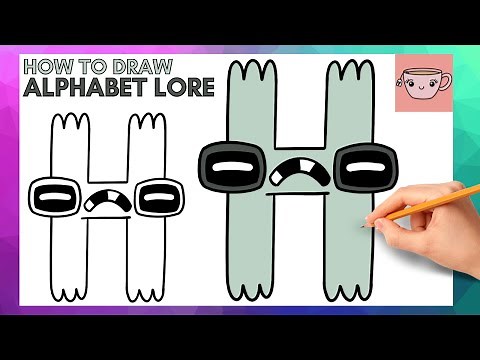 How To Draw Alphabet Lore - Letter H | Cute Easy Step By Step Drawing Tutorial