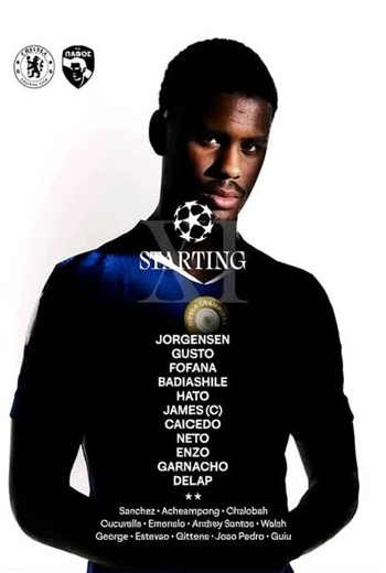 Chelsea FC Official Line-up Against Pafos Revealed