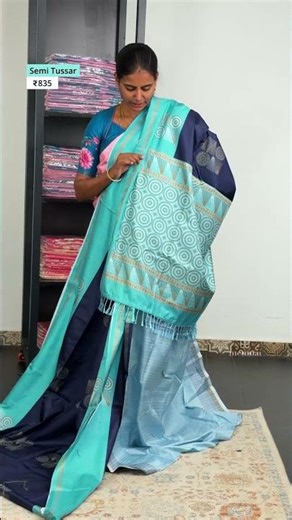 ✨🩵Semi Tussar Saree🩵✨ product Code-STGS | WhatsApp Number: 7806869754