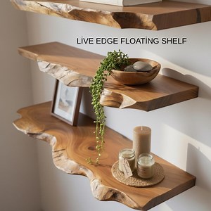 Rustic Live Edge Floating Shelf | Solid Wood Wall Display | Handcrafted Organic Modern Wall Decor | Kids Room Shelf - Etsy