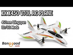 XK X450 VTOL 2.4G 6CH EPO 450mm Wingspan 3D/6G Mode Switchable Aerobatics RC Airplane