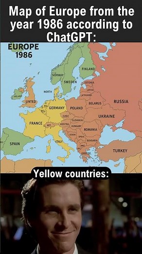 Map of Europe from the year 1986 according to ChatGPT 😂