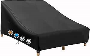 Patio Chaise Lounge Cover Double Wide 82 Inch Lounge Chair Covers Waterproof Patio Furniture Covers (81" L x 57" W x 32" H)