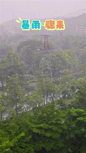 瓢泼大雨堵住下班回家的路 #瓢泼大雨 #台风天 #暴雨 #骤来骤去 #堵路
