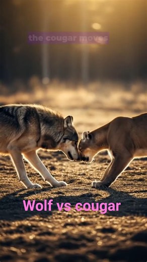 clash of the wild wolf vs cougar.#shorts