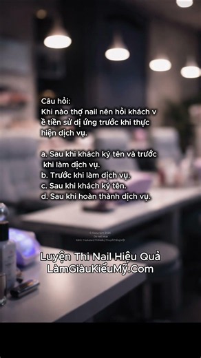 Câu hỏi thi nail tiếng việt - câu 49 #900nails