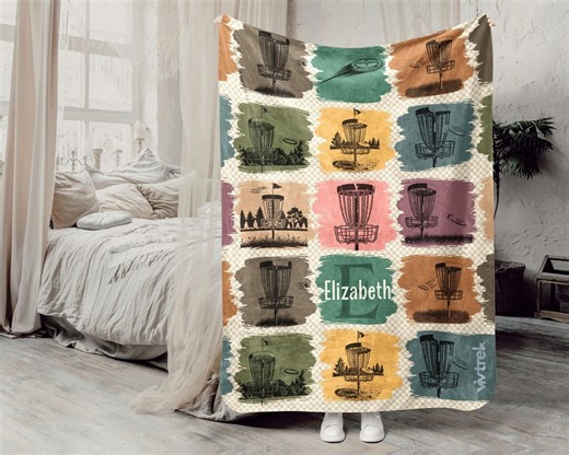 Personalized Retro Disc Golf Blanket With Custom Name, Vintage Disc Golfer Throw Gift for Kids Teens Adults, Disc Golf Room Decor Retro03 - Etsy
