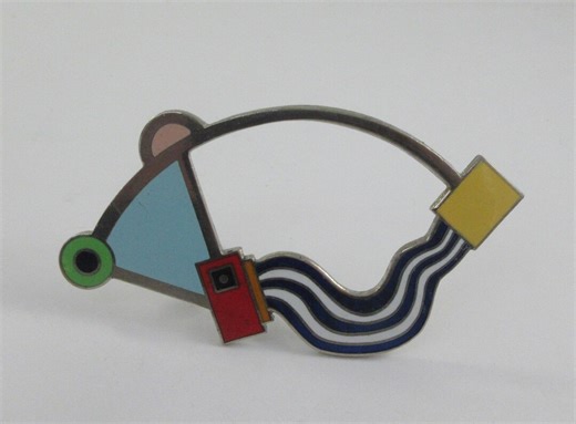 Zanini Acme Studios Modernist Silver Tone Enameled Geometric Open Brooch- AS IT IS - Etsy