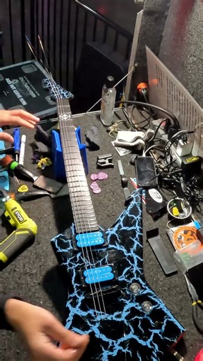 BälSäc of #gwar quick #guitar string change, gotta keep the axe ready to reap feeble human souls!