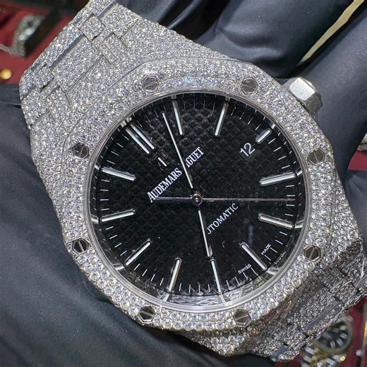 Audemars Piguet Royal Oak | Stainless Steel | Fully Iced | Black Stick