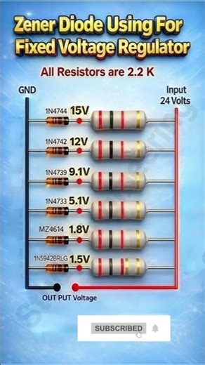 Zener Diode Using For Fixed Voltage Regulator 🤔 #diy​ #shorts​ #diode​ #short​