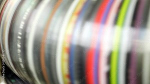 CD Changer Carousel Mega Storage Spinning. Selective focus.