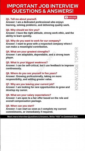 9 Most Important Interview Questions and Answers