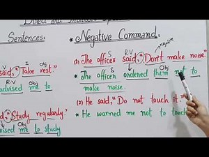 Direct and Indirect Speech | Negative Command Sentences | Easy Explanation with Examples