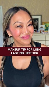 If your lipstick keeps disappearing by noon, try this tip!!! It seriously works 💋 1. Apply lipstick as usual. 2. Split a tissue in half (fancy, I know). 3. Lay it over your lips, dust a little translucent powder on top, then peel it away. 4. Reapply your lipstick with soft patting motions. Product Used: Kissen Lush Lipstick Crayon @monikablunderbeauty Color: Cool Rosy Pink | Mally Roncal