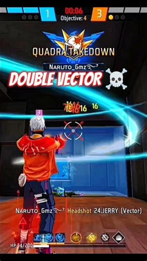 🔥 DOUBLE VECTOR ☠️ #luckygameplay #freefire #shorts #shortsfeed