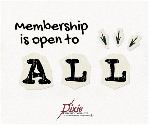 Cooperative membership is open to all! Anyone who can use a co-op's services and is willing to accept the responsibilities of membership can join—regardless of race, religion, gender or economic circumstances. #CooperativePrinciples | Dixie Electric Cooperative