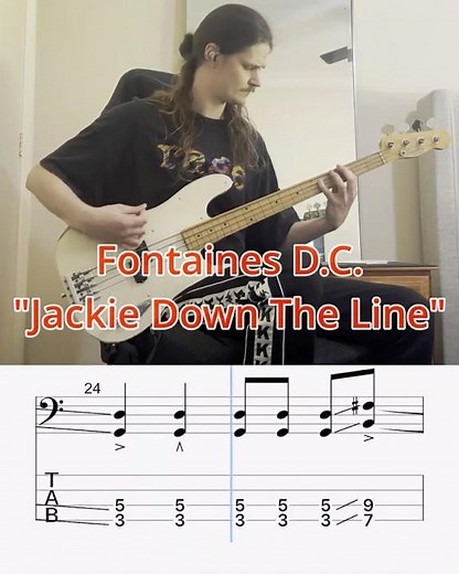 Fontaines D.C. "Jackie Down The Line" Bass Cover + Tab #skintyfia #deego