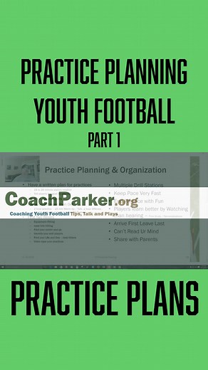 Practice planning and organization in youth football practice plans for your youth football team and coaching staff #coachparkerchalktalks #americanfootball #tacklefootball #youthfootball #practiceplan | Coach Parker's Youth Football Tips and Talk