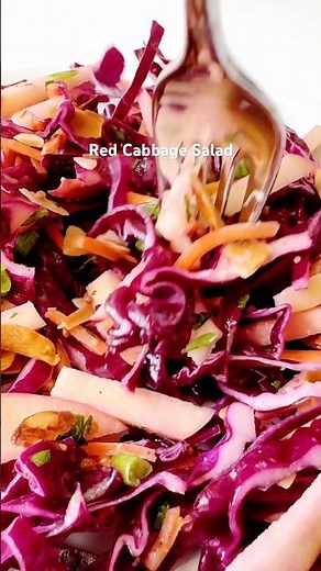 Crunchy Red Cabbage Salad #healthyeating #veganrecipes #saladrecipe #salad #cabbage