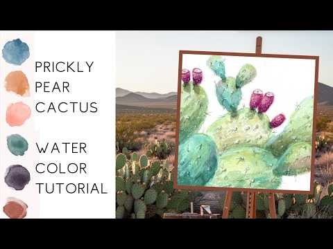 Prickly Pear Cactus Beginner Watercolor Painting Tutorial