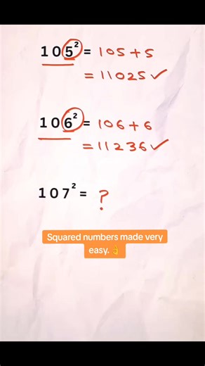 Squared numbers made very easy. Practice makes perfect.😁