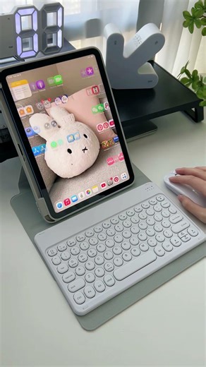 360° Rotating Tablet Keyboard Case + Retro Round Key Keyboard #ipadcase
