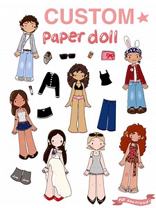 CUSTOM Paper Doll Cartoon - Etsy Australia