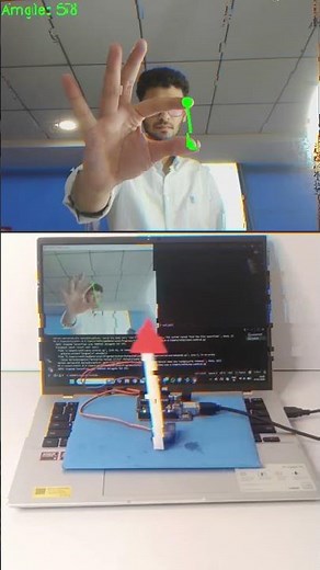 Control Servo Motor Using OpenCV| Hand Gesture Control Arduino🔥 #shorts #arduino #arduinoprojects