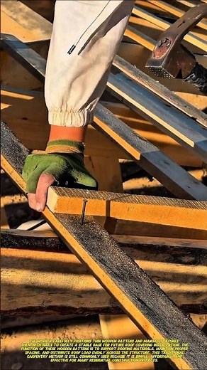 Traditional Roof Batten Installation Technique | Manual Carpentry Process.