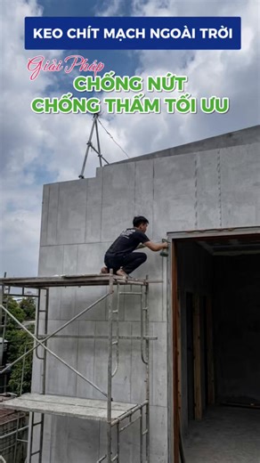 Giải pháo chống nứt, chống thấm cho tường ngoại thất #keochitmach #saveto #ngoaithat