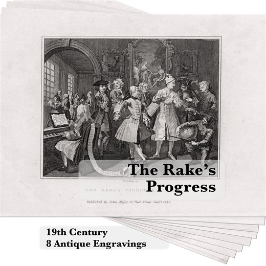The Rake’s Progress Engravings - 8 Antique Prints - William Hogarth - 19th Century Art - Digital Download - Etsy