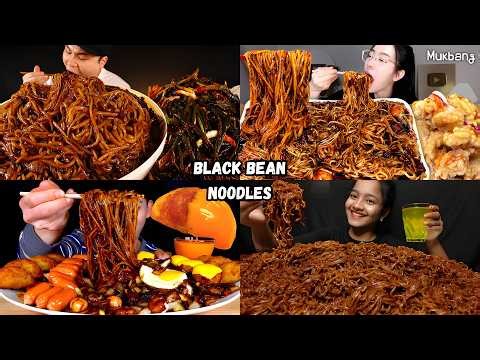 🔥 Black Bean Noodles MUKBANG ⚫🤤 | Satisfying ASMR