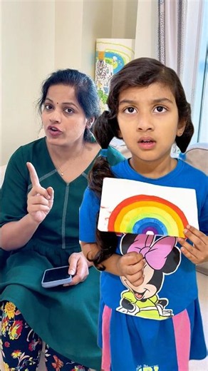 Saanvi and Mama Ke Magic Se Rainbow Drawing Kya hua🌈😳 #ytshorts