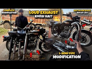 Trying Different Loud Exhaust on 2026 BS6 Battalion Black Bullet 350 & L-Bend Pipe Modification #MxK