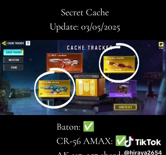 Secret Cache Progress in CODM - March 2025