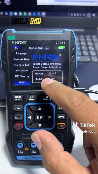 Actualización de firmware FNIRSI 2C53T para osciloscopios