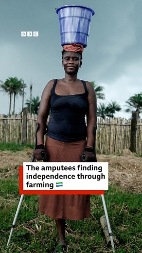 Most of these men and women are survivors of the brutal civil war in Sierra Leone in the 1990s. Thousands of people lost limbs during the conflict and many still struggle to find work. A charity is helping some of them become farmers, so they can grow food for their families and earn an income. 🎧 https://bbc.in/4oH4iLQ | BBC World Service