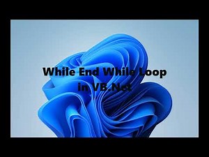 How to use While End, While Loop using VB Net