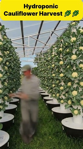 Hydroponic Cauliflower Harvest 🌿