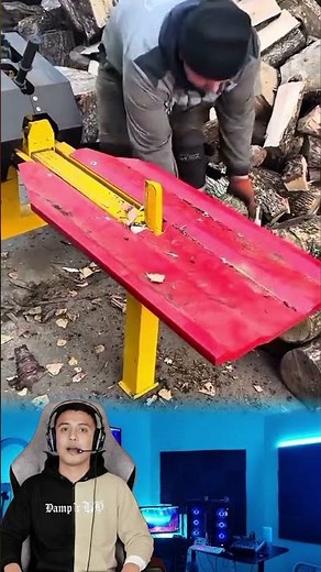 This machine makes splitting wood easy