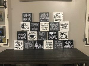 Kitchen Signs, Farmhouse Sign, Block Sign, Shelf Sitter, Tier Tray Sign, Mini Kitchen Sign, Shelf Decor, Small Kitchen Sign, Gift, Funny - Etsy